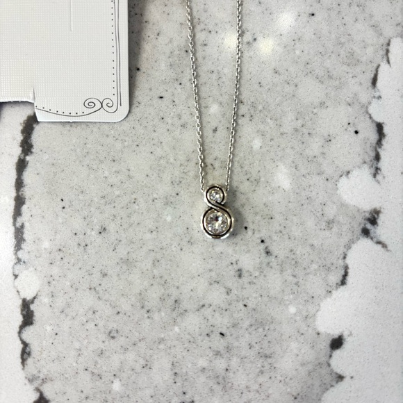 Brighton Infinity Sparkle Necklace and Post Earrings Set Pouch Mother’s Day Gift - Picture 4 of 11